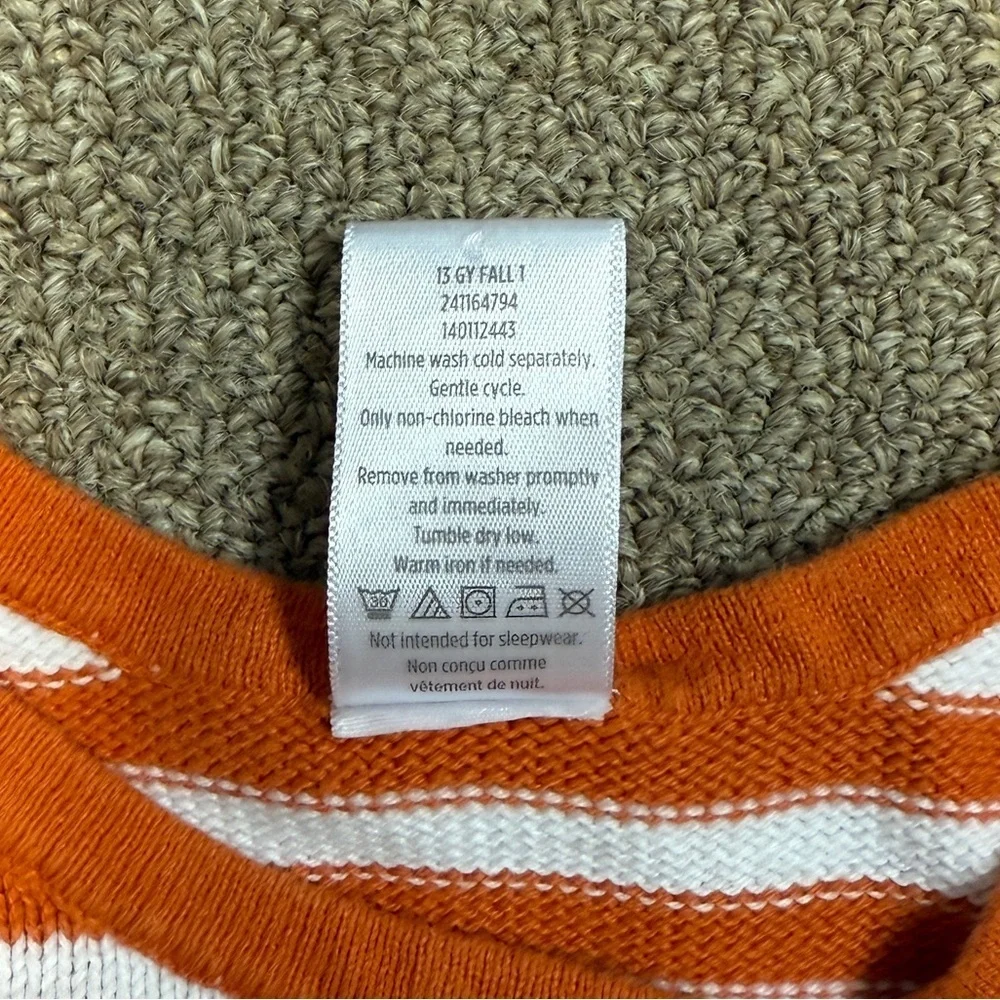 Gymboree: Girls Orange and White Stripe Pumpkin Knit Dress, Size 4T